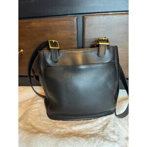NEW EXCELLENT Coach Vintage Black Leather Shoulder Bag